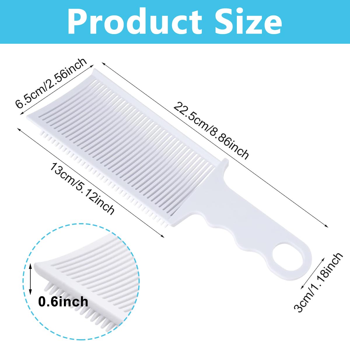 MAYCREATE Barber Fade Comb for Men, Barber Clipper Fading Comb, Professional Hair Cutting Haircut Comb, Heat Resistant Flat Top Salon Styling Tools - White MAYCREATE Barber Fade Comb for Men, Barber Clipper Fading Comb, Professional Hair Cutting Haircut Comb, Heat Resistant Flat Top Salon Styling Tools - White